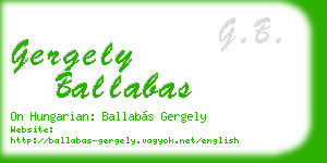 gergely ballabas business card