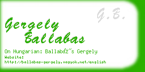 gergely ballabas business card